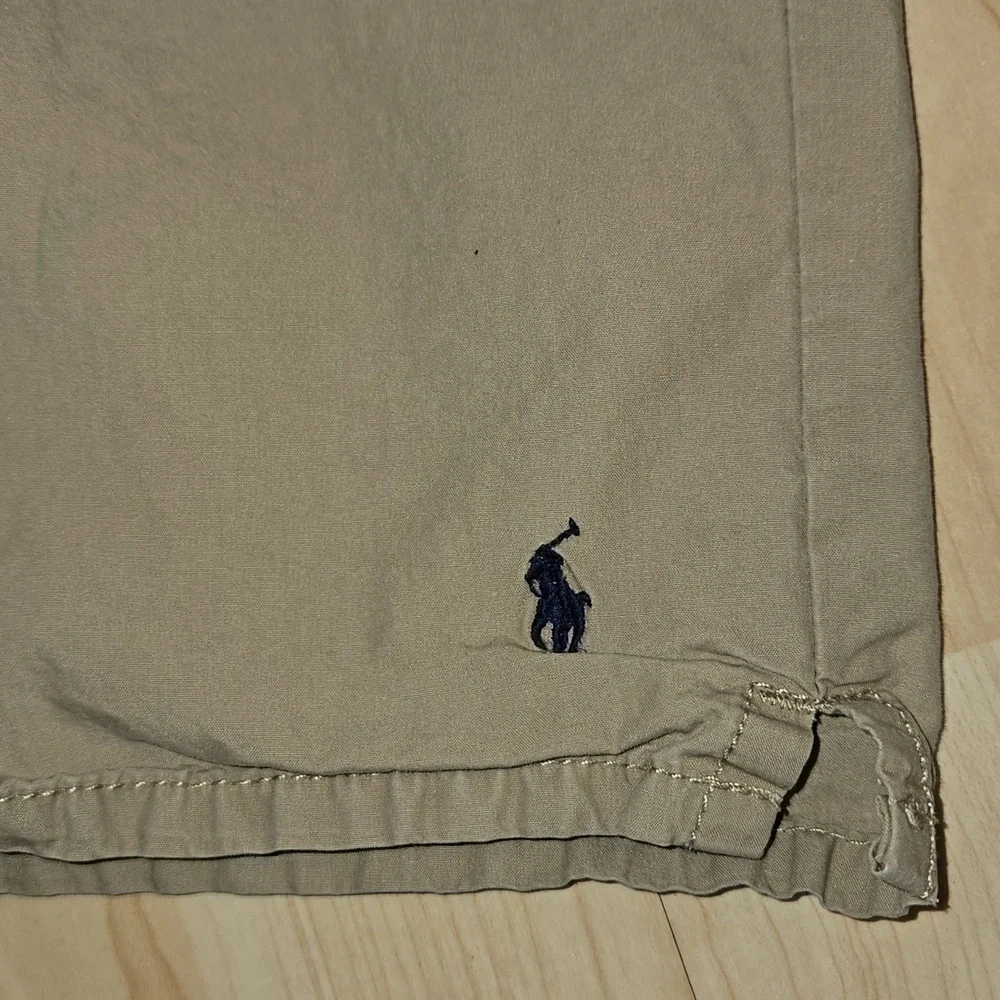 Polo Ralph Lauren Kids Khaki Chino Shorts Polo Logo Adjustable Waist Size 7